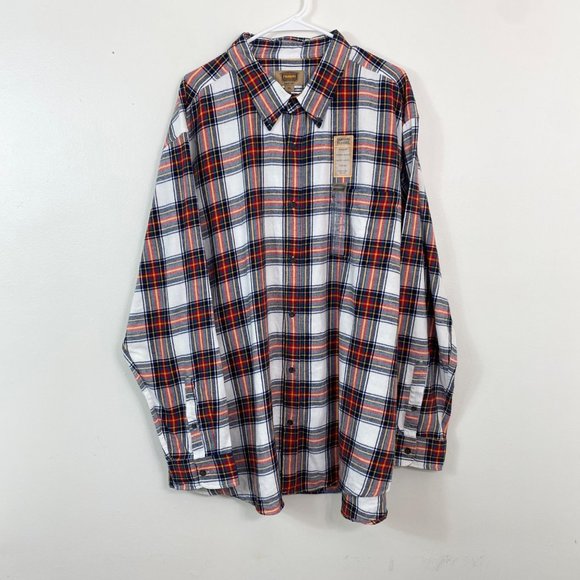 Foundry Mens Super Soft Flannel Button Down Plaid Shirt 100% Cotton - Picture 1 of 9